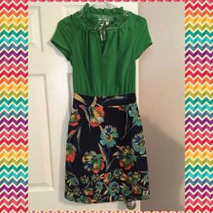 Anthropologie tabitha green / navy floral POCKETS